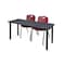 Kee Rectangle Tables > Training Tables > Kee Table & Chair Sets, 66 W, 24 L, 29 H, Grey MT6624GYBPBK47BY - alternate 1